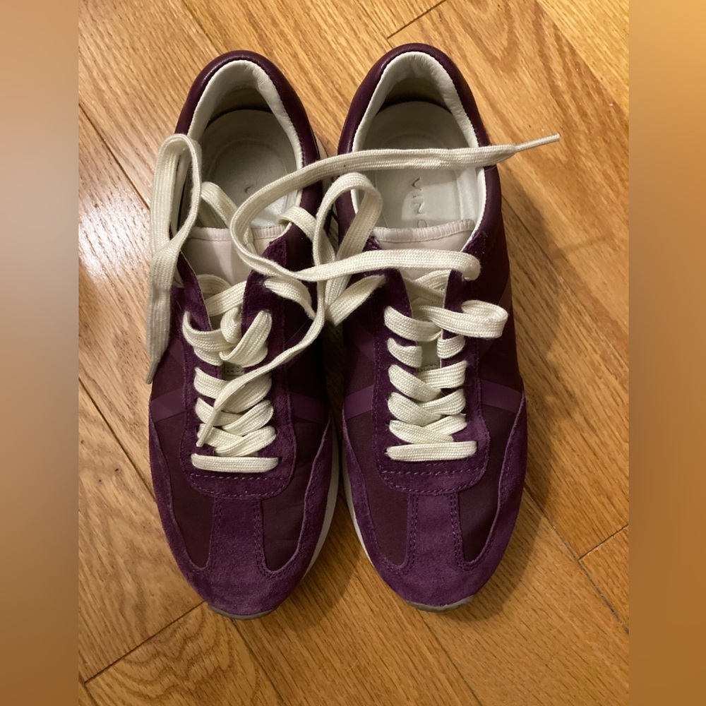Vince Purple Women's Suede and Canvas Sneakers size 6 EUC
